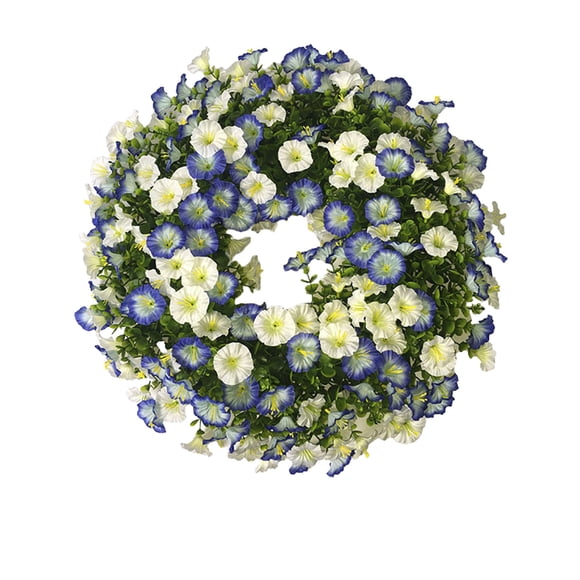 Tauxra Couronne de Porte Printanière Couronne d'Hiver Verdure Artificielle pour Décoration de Vacances Intérieure Extérieure 15,74 Pouces Couronne PVC Multicolore