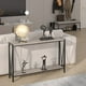 thumbnail image 1 of ChaoLink Mesa consola gris, mesa de recibidor gris de 42.9" con almacenamiento, mesa larga estrecha de madera y metal de 2 niveles para sofá, mesa detrás del sofá, 1 of 8