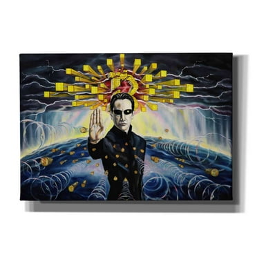 Epic Graffiti 'Neo The One' by Jan Kasparec, Canvas Wall Art, 26"x18"