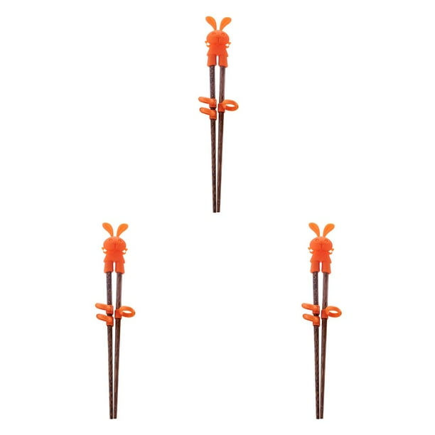 1 par de palillos para niños Naiovety juego de vajilla antideslizante color madera