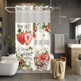 thumbnail image 5 of Strawberry No Hooks Shower Curtain with Snap-in Liner Summer Flower Fruit Shower Curtains for Bathroom, Waterproof, Easy Install, Washable 36"x72", 5 of 9