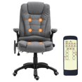 thumbnail image 1 of Adjustable Grey Massage Office Chair - Ergonomic Recliner with 130° Tilt | Home & Executive Desk Chair with Linen Fabric & 6-Point Massage Functionality, 1 of 7