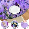 thumbnail image 4 of Purple Lavender Butterfly Scene Round Fitted Tablecloth with Elastic Edge,Dining Table Cover Waterproof,Outdoor Round Tablecloth for Camping,Dining,Indoor and Outdoor, 4 of 7
