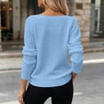thumbnail image 2 of AKOEE Women Knit Sweaters Boat Neck Hollow-Out Long Sleeve Plain Soft Pullovers Loose Fall Winter Casual Tops (M, Sky Blue), 2 of 6