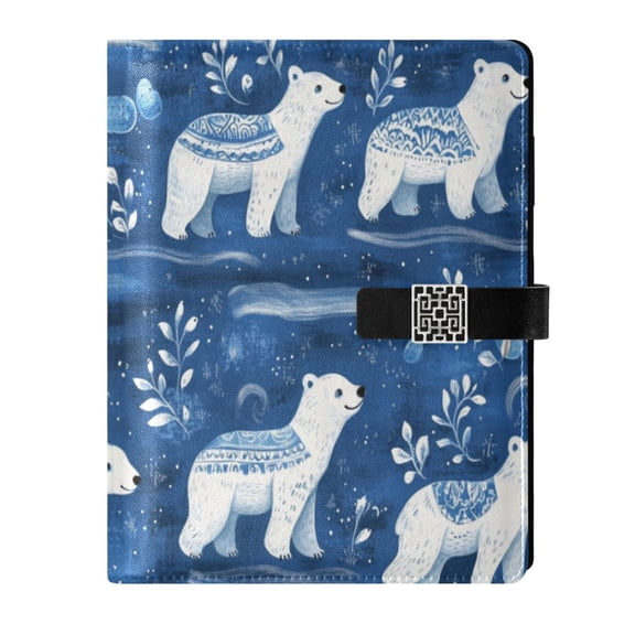 Premium Faux Leather Notebook - Refillable, Multi-Functional Organizer, 23.3x17cm, All-Season Use,Bears