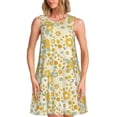 thumbnail image 1 of Vsdgher Robe d'Été Mignonne à Imprimé Tournesol pour Femmes, Décontractée, Col en U, Sans Manches, Ample, avec Poche, 1 of 7