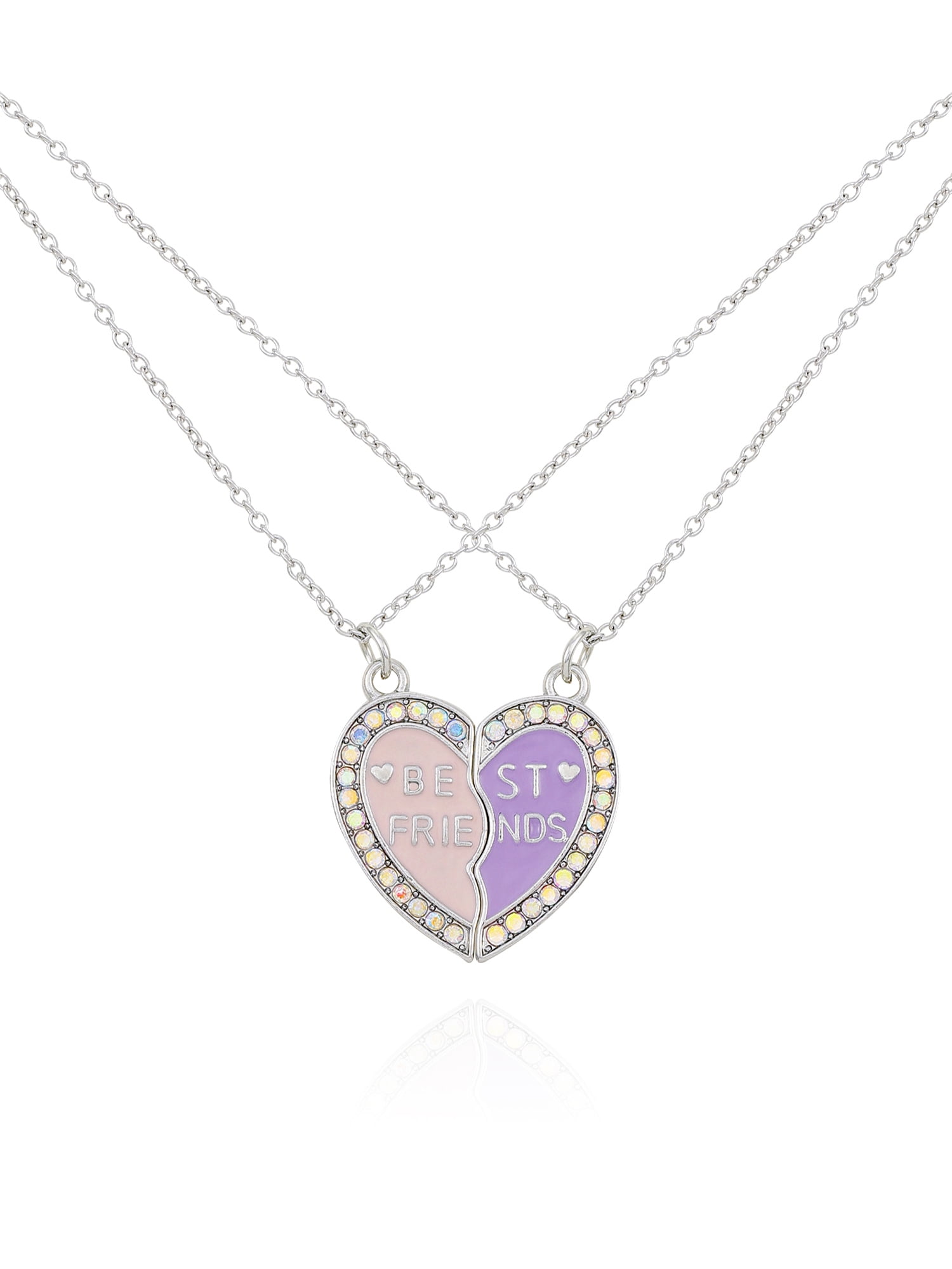 TISDA Big Sis Middle Sis Little Sis Heart Puzzle Pendant Necklace/Keychain Set - 3 Piece Sister Gift (White Friend)