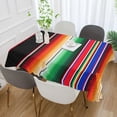 thumbnail image 5 of GZHJMY Mexican Serape Blanket Stripe Square Tablecloth, Waterproof Stain Wrinkle Resistant Washable Polyester Table Cover for Picnic Dinner Holiday Kitchen Party Decor, 54 x 54 in Home Decor, 5 of 7