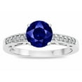 thumbnail image 2 of Star K � Round 7mm Created Sapphire Channel Set Engagement Promise Ring, 2 of 9