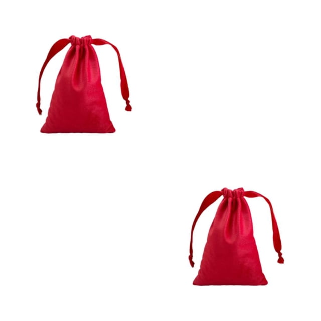 Inteprter Bolsas de joyería súper suaves y accesorios preciosos para exhibición, respetuosos con el medio ambiente, fáciles de poner en rojo rojo 2Conjunto