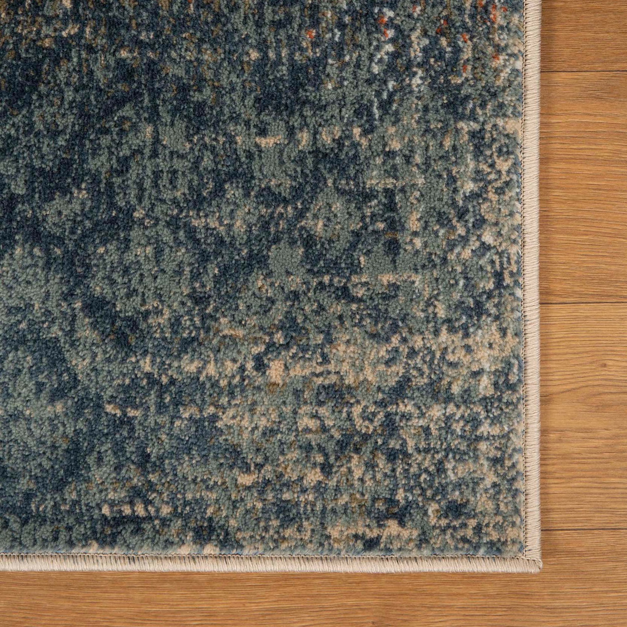 Superior Bristol 2' 7" x 8' Indoor Runner Rug, Rugs for Living Room Bedroom, Midnight Navy-Salmon