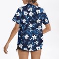 thumbnail image 4 of Pantalones Cortos para las Mujeres Sexy, Blusas de Estilo Hawaiano Impreso, Botón Arriba Cuello Turndown Superior, 4 of 8
