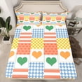 thumbnail image 2 of Castle Fairy Romantic Love Heart 4 Pieces Queen Sheet Sets for Female Men,Happy Valentine's Day Ultra Soft Flat Sheet,Geometric Plaid Stripes Queen Fitted Sheet,Super Cozy Room Decor, 2 of 7