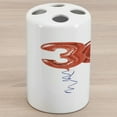 thumbnail image 1 of 30th Birthday Ceramic Toothbrush Holder, Red Colored Number Balloons with Swirl Ribbons Party Concept, Decorative Versatile Countertop for Bathroom, 4.5" X 2.7", Red Blue Green, 1 of 4