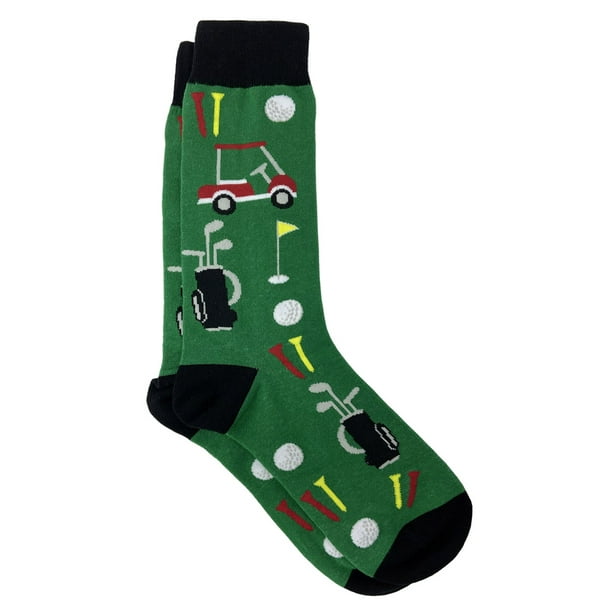 360 Threads Men's Golf Socks Sport Clubs Ball Cart Size 1013 Green