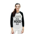 thumbnail image 2 of Thread Tank Classy Hood Unisex 3/4 Sleeves Baseball Raglan White Black Medium, 2 of 4