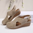 thumbnail image 6 of Hurxie Women Comfortable Flat Sandals: Dressy Summer Sandal - Closed Toe Fisherman Sandals Beige 43, 6 of 7