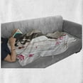 thumbnail image 6 of Wedding Soft Flannel Fleece Blanket, Abstract Wedding Ceremony Floral Ornament Designs Bride and Groom Celebration, Cozy Plush for Indoor and Outdoor Use, 60" x 80", Grey Black Pink, by Ambesonne, 6 of 6