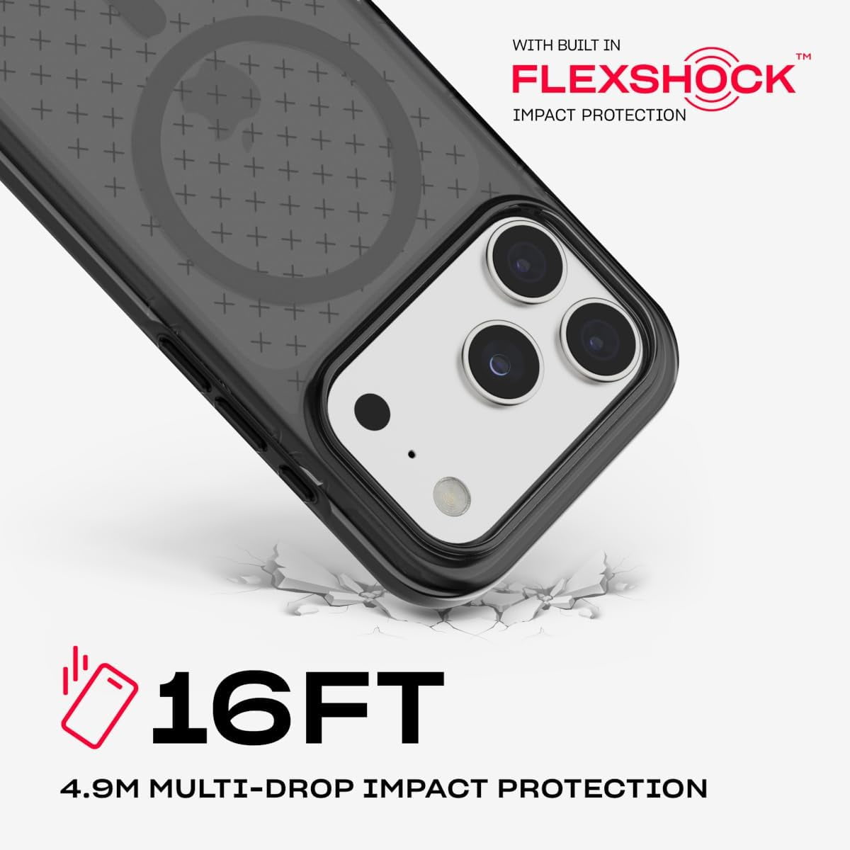 Tech21 EvoCheck Case for iPhone 17 Pro Max  Smokey/Black  Slim Protective Case  Impact Protection  MagSafe Compatible