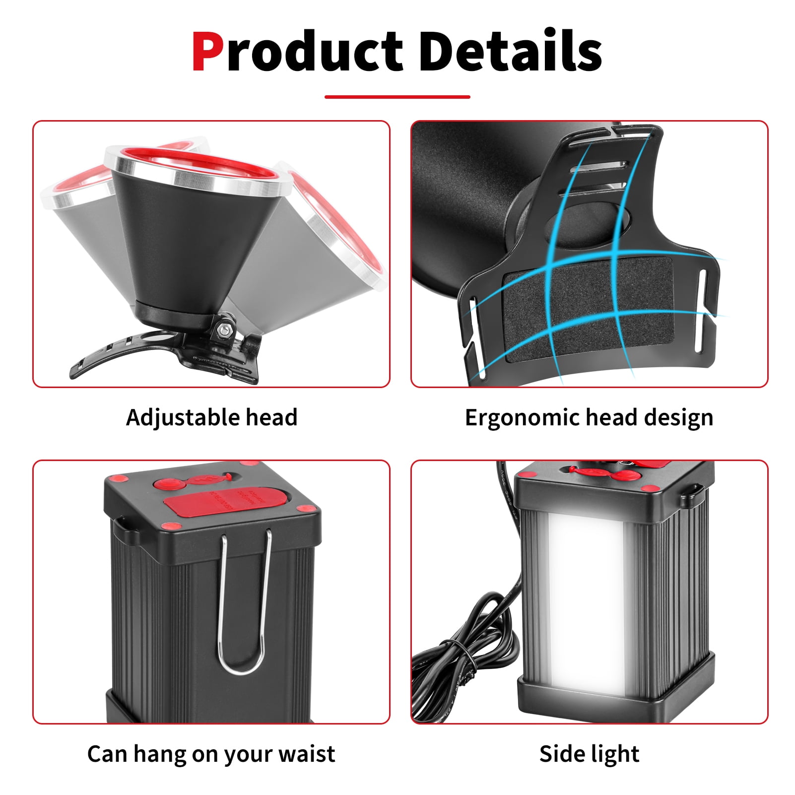 Hunting Friends High Power LED Headlamp Separation Design Outdoor Head Lamps Waterproof&Rechargeable Long Distance Headlight for Camping Hiking Fishing Hunting, White Light
