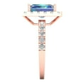 thumbnail image 3 of 3.84ct emerald cut blue moissanite 18k rose gold halo Bridal Wedding Engagement Promise Anniversary Ring for Women size 4, 3 of 7