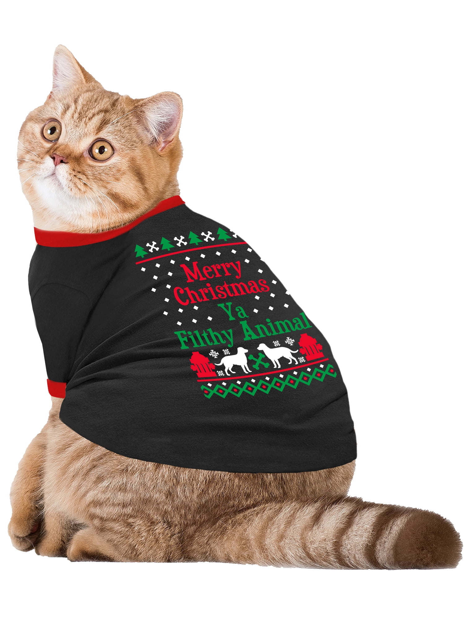 Vibrant Life Holiday Merry Christmas Ya Filthy Animal Dog T-Shirt Size Small