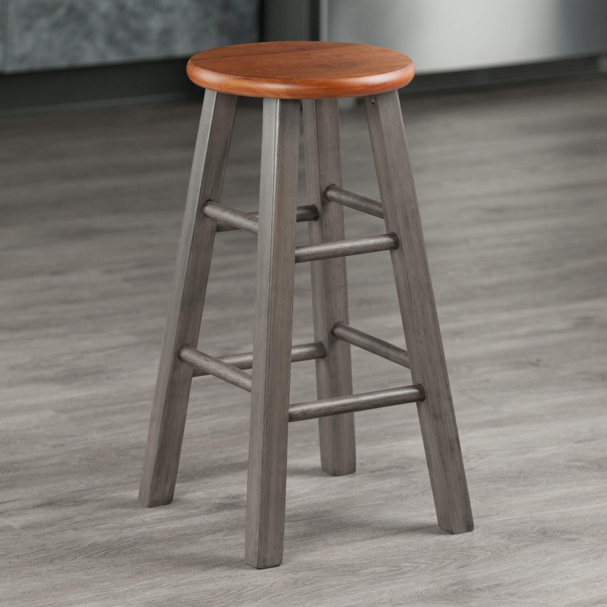 Winsome Wood Ivy 24" Counter Stool, Rustic Gray & Teak Finish - image 3 of 3