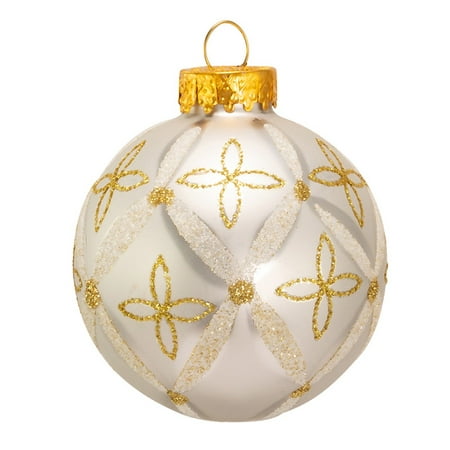 UPC 086131453052 product image for Kurt Adler 60MM Silver and Gold Detail Ball Ornaments, 12-Piece Box | upcitemdb.com