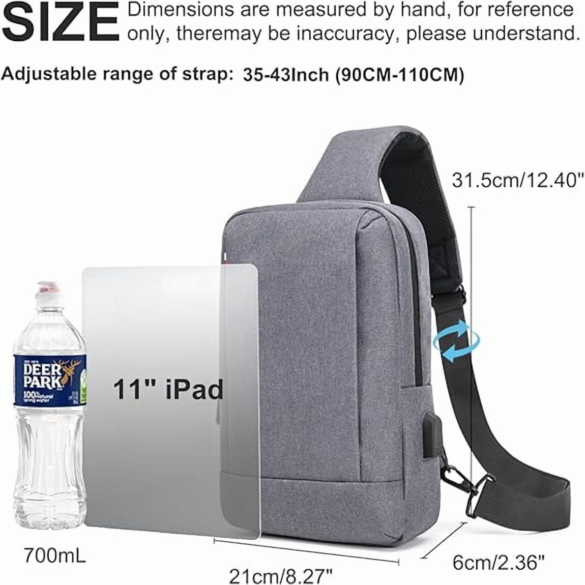 Kabaqoo Crossbody Sling Bag for Travel Work, Shoulder Chest Backpack for Men and Women