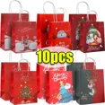 thumbnail image 2 of Bolsas de papel kraft para Navidad 2024, bonitas cajas de regalo de Papá Noel para fiestas navideñas, bolsas de embalaje para galletas y dulces para niños con asa, 2 of 5