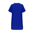 thumbnail image 4 of LADIGASU Women Summer Casual V-Neck Short Sleeve Solid Dress, 4 of 5