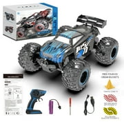 CONUSEA Remote Control Car All-Terrain Off Road Monster Truck Rechargeable 2.4GHz Rc Truck with LED Rc Cars Gifts for Kids(Blue)