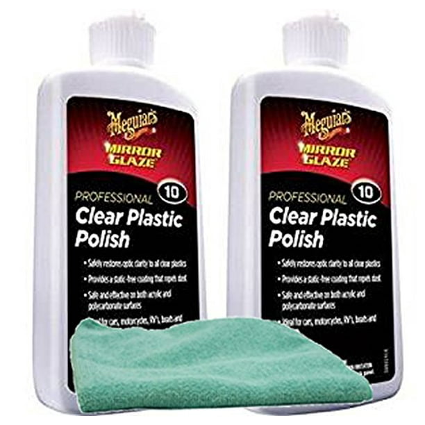 Meguiar's Professional Clear Plastic Polish (8 oz.) Bundle with