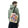 thumbnail image 3 of Pomeranian Portrait Watercolor Vintage Retro Styles All Over Print 3D Canvas Tote Bag Pom Dog Lover Gifts Reusable Handbag - 00001, 3 of 5