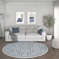 thumbnail image 3 of Madison Traditional 5' Round Dark Blue Polypropylene Indoor Area Rug, 3 of 8