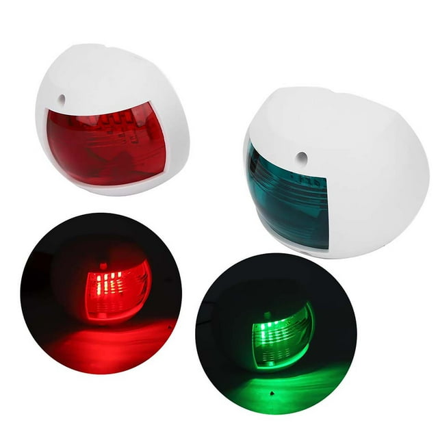 Boat Side Light, IP66 Waterproof Weatherproof Navigation Signal Light High Brightness For Speed Skating Cars White,Black