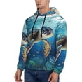 thumbnail image 3 of Goofa Watercolor Turtle4 for Men's Hooded Sweatshirt - Lightweight Pullover Hoodie with Kangaroo Pocket, Perfect for Everyday Wear-Medium, 3 of 7