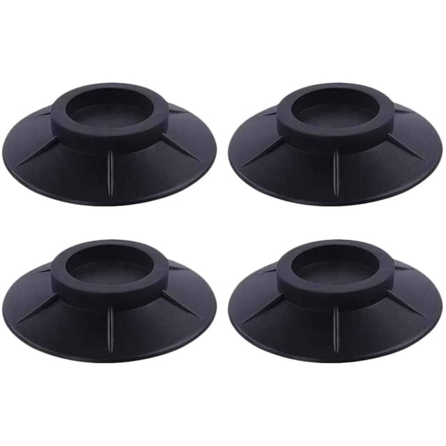 4 PCS Lavadora almohadilla de pie, pie de goma universal, estera de amortiguación de pie de goma anti -vibración, máquina de secado del tambor de la lavadora (negro) oso de fresa Hogar