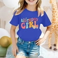 thumbnail image 2 of Zanarzt Little Girls Short Sleeve Tops Birthday Girl Shirts Toddler Kid Girls T Shirt Birthday Outfits Summer Tees Gifts Party Tops Blue,1-2 Years, 2 of 4
