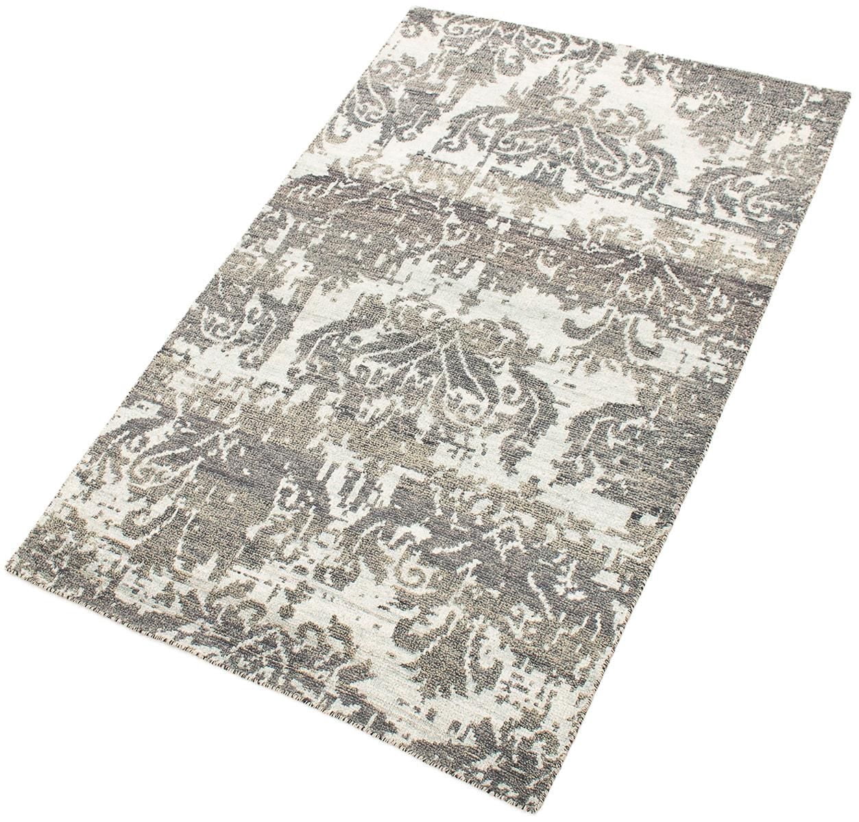 ECARPETGALLERY 5'1" x 7'10"  Transitional La Seda Hand-knotted Area Rug for Living Room, Dining Room and Bedroom in Grey