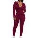 thumbnail image 4 of Gibobby Conjunto de sudadera y pantalones Moda mujer otoño dama Split 2 piezas traje deportivo conjunto Casual Color sólido traje(Vino,M), 4 of 4