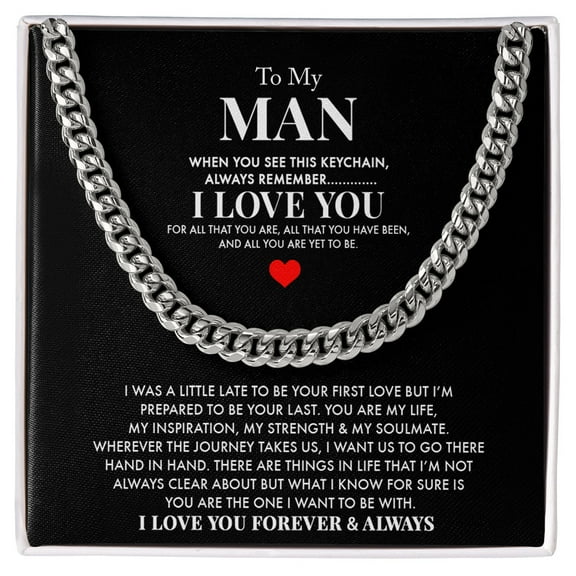 Husband and Boyfriend Necklace - You Are My Life - Cuban Link Chain Necklace Gift For Boyfriend Husband, Valentine Gift for Him