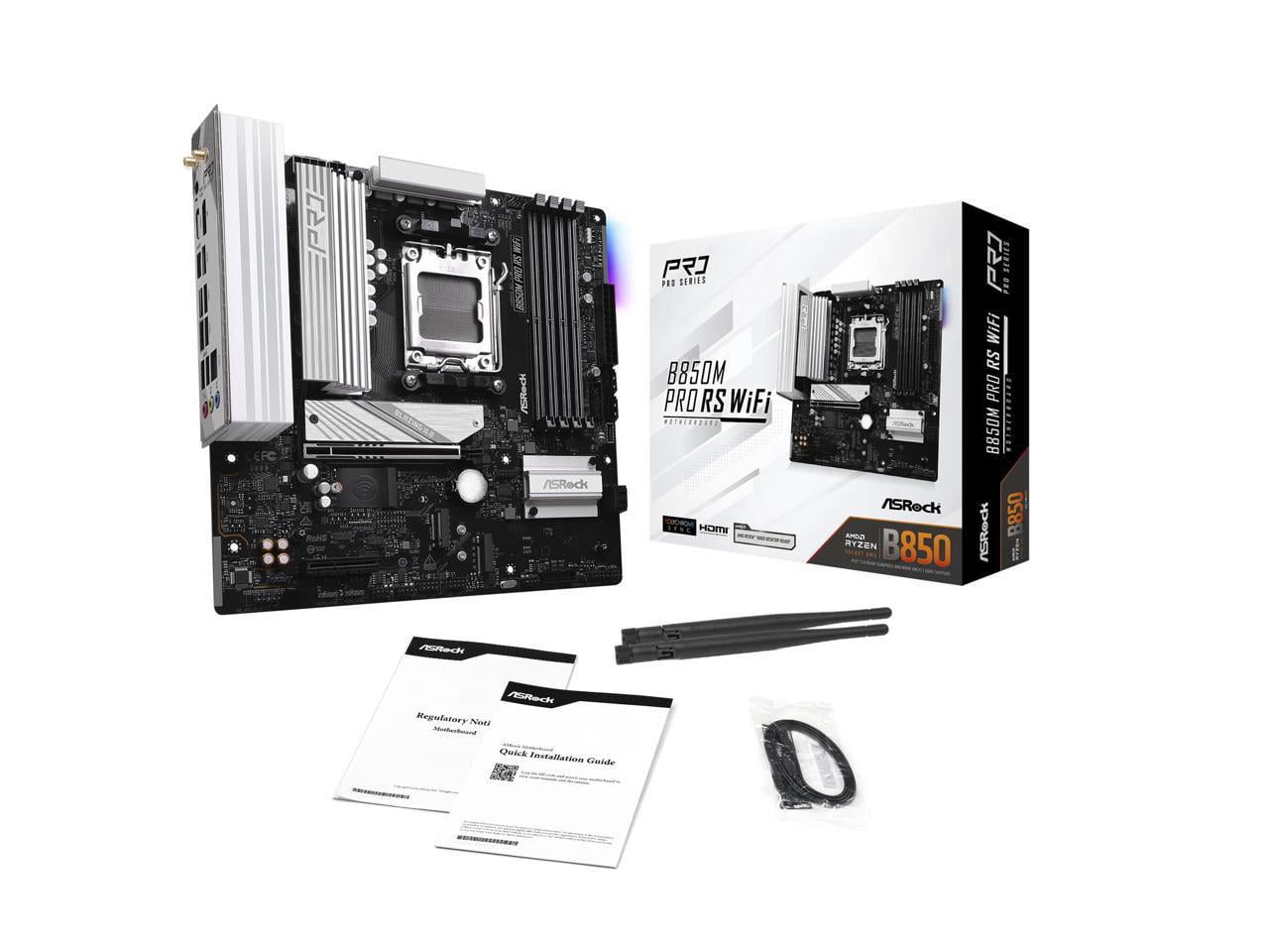 ASRock B850M PRO RS WIFI AM5 AMD B850 SATA 6Gb/s Micro ATX Motherboard