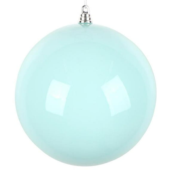 Vickerman MT250627W 6 in. Aqua Enamel Ball Ornament - 4 per Bag