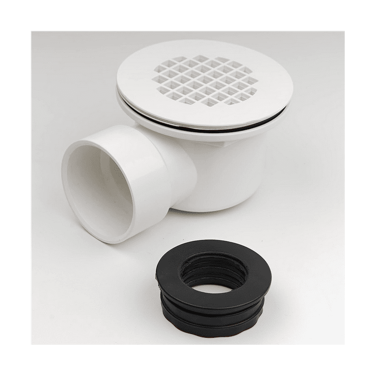 Low Profile Shower Drain, 1.5 Side Outlet Drain Assembly with Perforated  Strainer, for 1.5 Replacement Shower Base PVC Drain and Side Outlet Drain