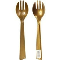 Disposable Gold Plastic 10" Serving Forks - 2CT