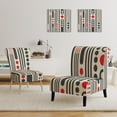 thumbnail image 3 of Designart "Retro Geometrical Abstract Minimal Pattern II" Upholstered Mid-Century Accent Chair - Arm Chair, 3 of 5