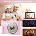 thumbnail image 4 of Cámara digital compacta 1080P Mini cámara de video 2.4 pulgadas 36MP HD LCD Cámara recargable con zoom digital 16X, regalo para adolescentes, niños, principiantes, adultos (rosa) Xemadio YQ-0164, 4 of 6