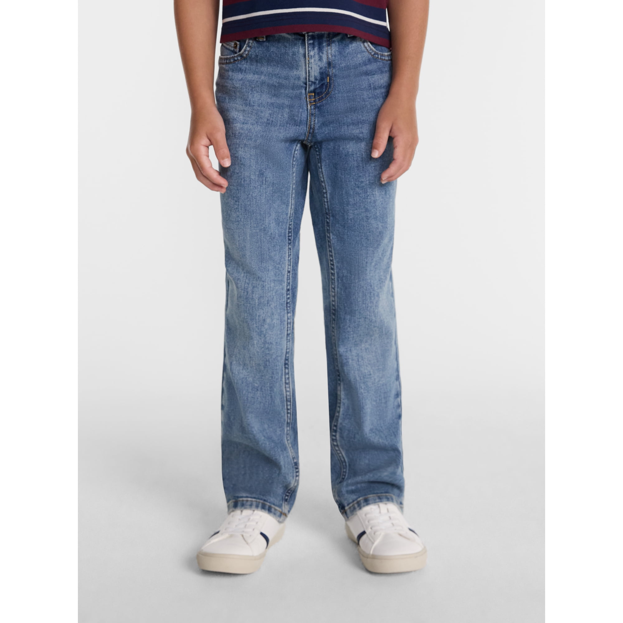Wonder Nation Boys Vintage-Inspired Straight Fit Denim, Sizes 4-16 and Husky
