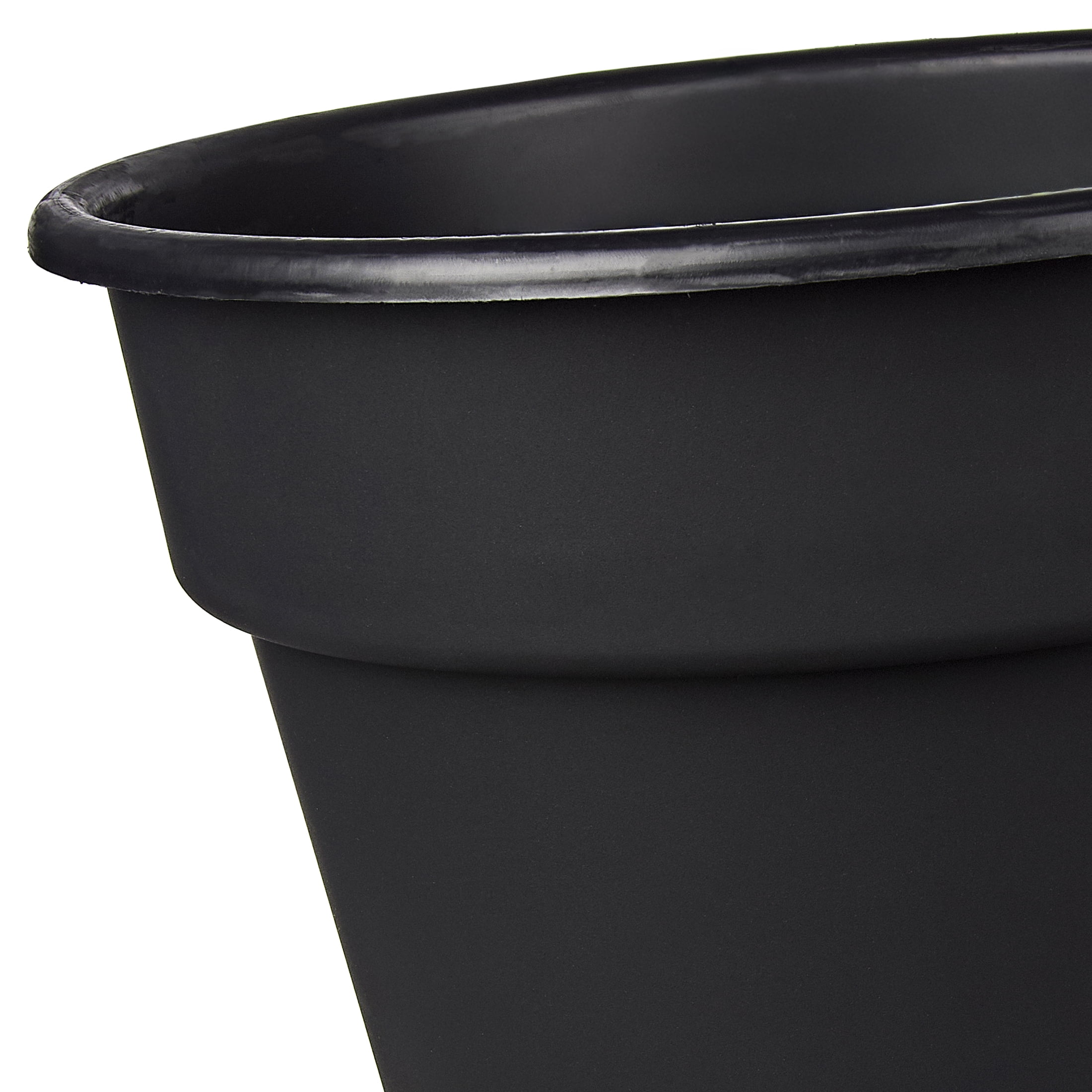 Mainstays 12 Inch Flint Resin Planter in Rich Black with Pre-Drilled Drainage
